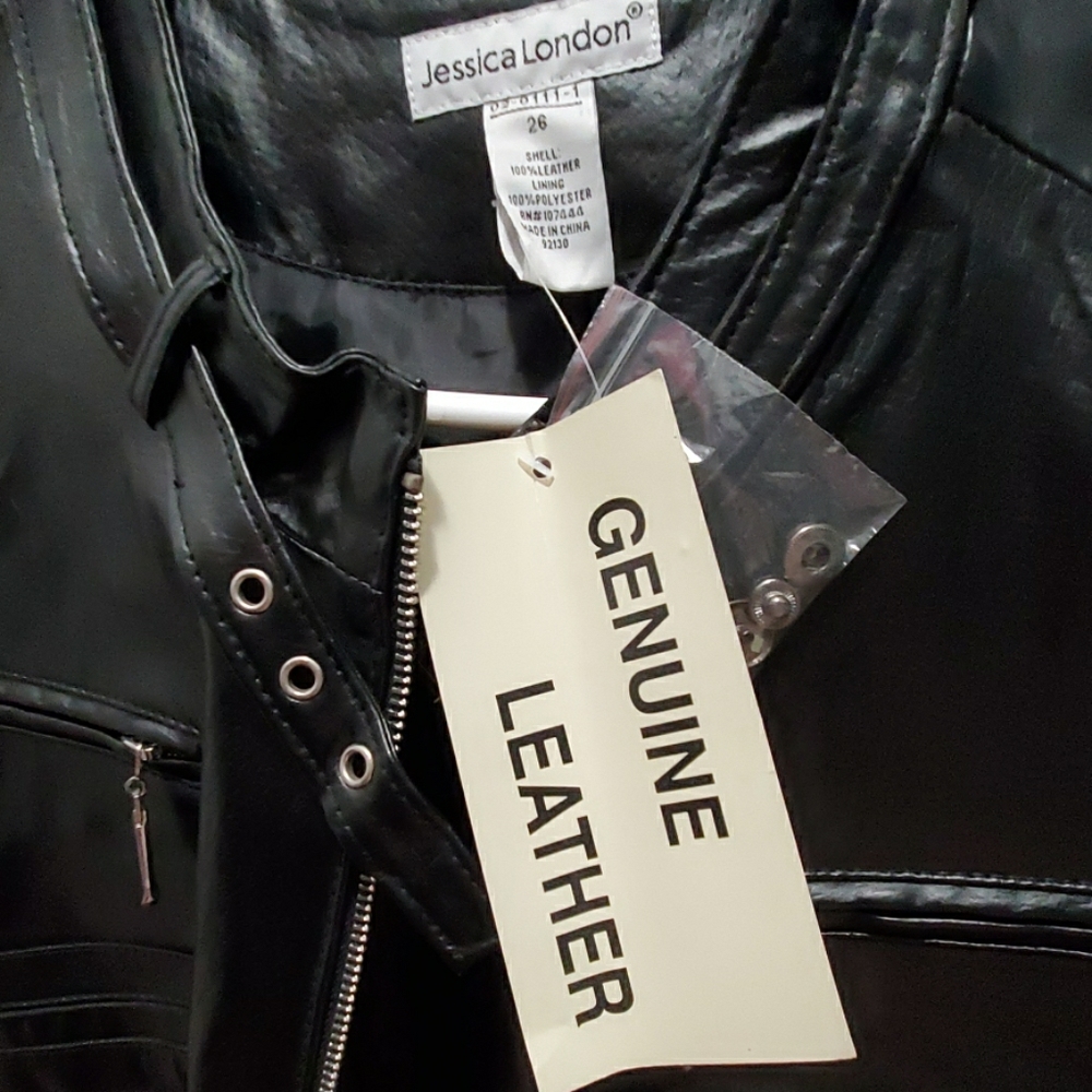 Black leather moto jacket
